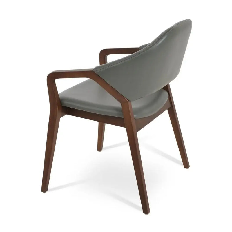 Loft Upholstered Armchair – Contemporary Wood Leg Design