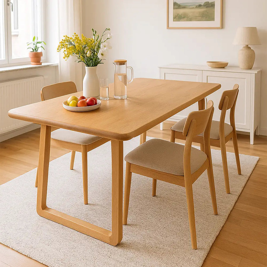 Lucia Dining Table For 8 | Rectangle Solid Beech Wood Mozilya