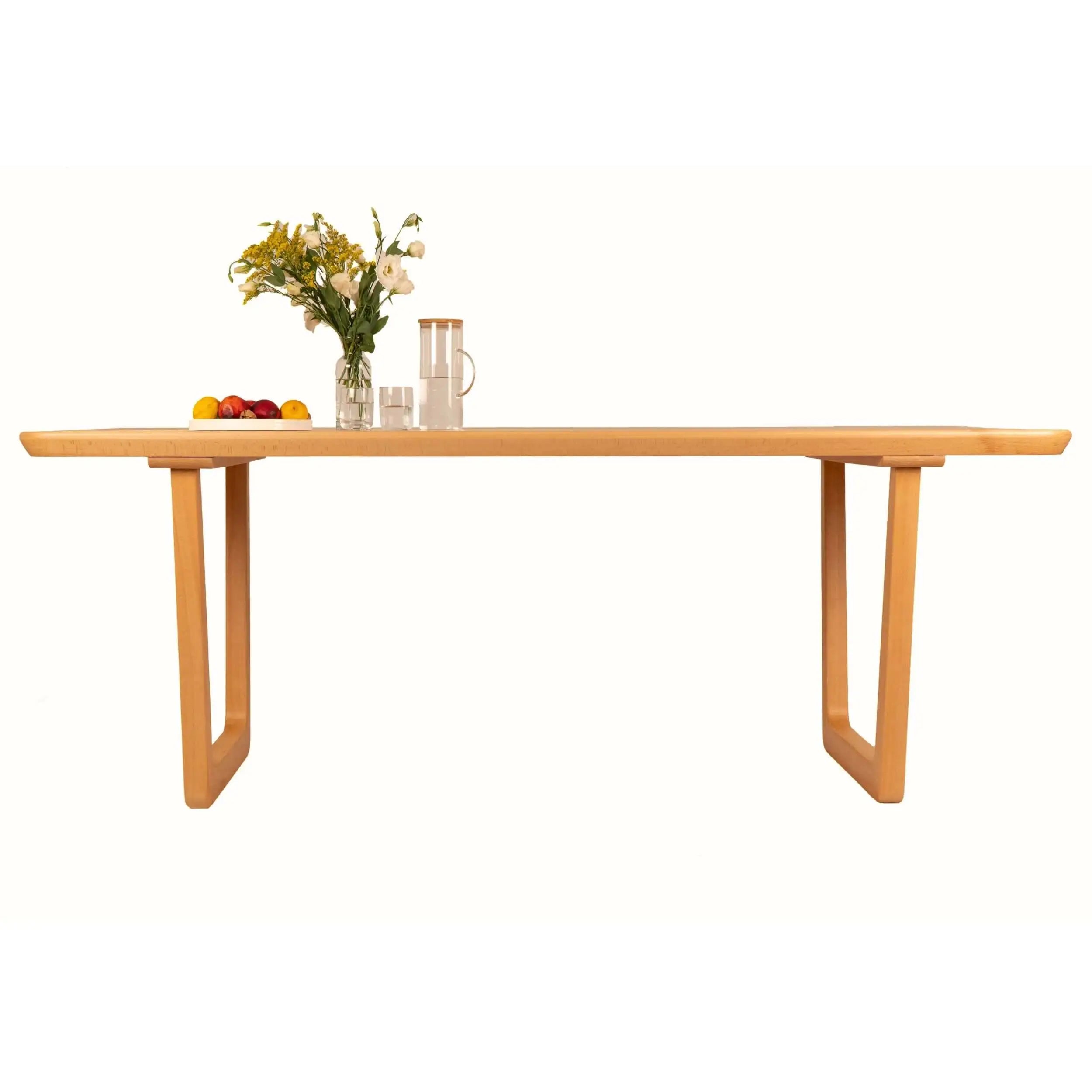 Large Rectangular Beech Wood Dining Table