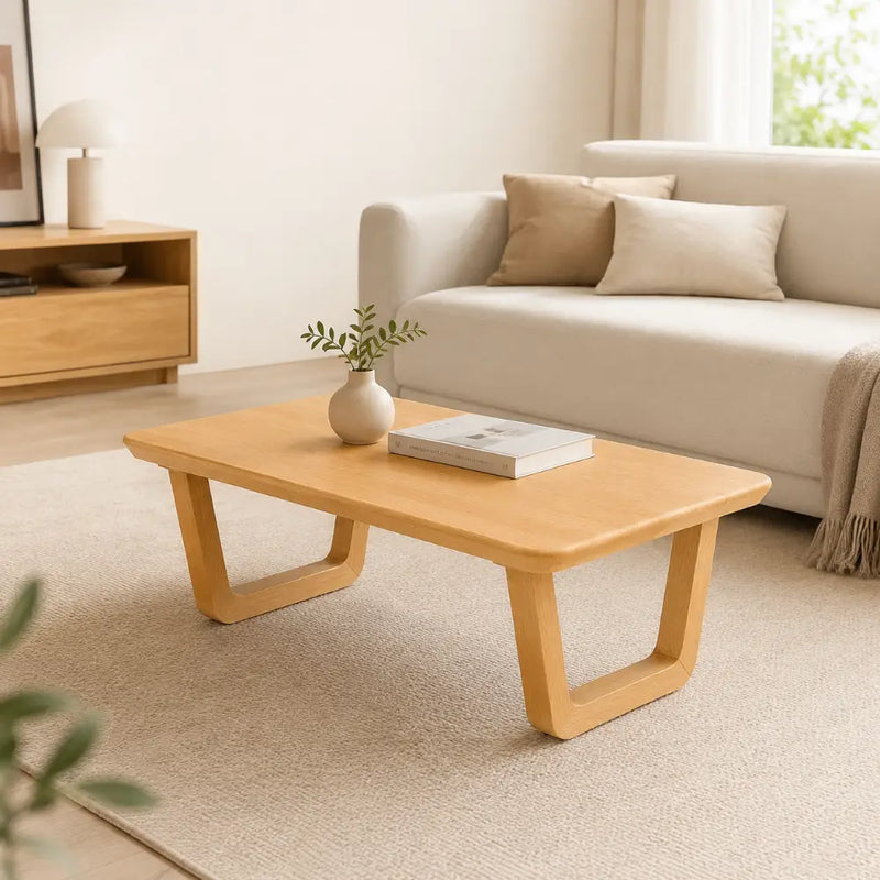 Lucia Solid Beech Wood Rectangular Coffee Table | Modern Design