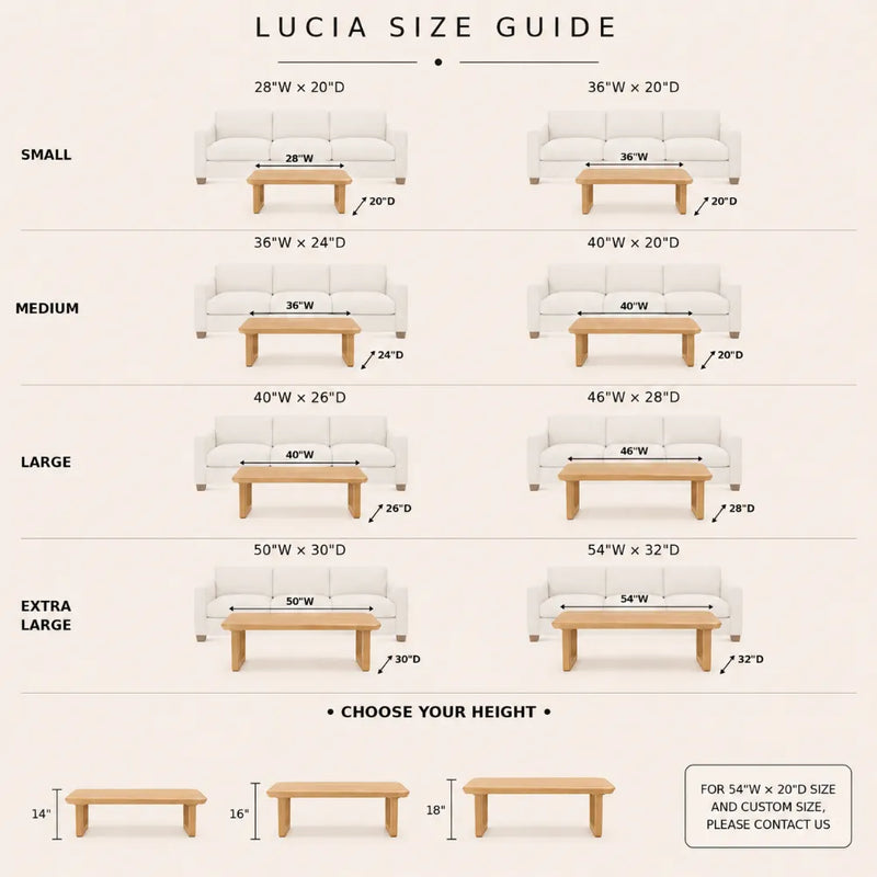Lucia Solid Beech Wood Rectangular Coffee Table | Modern Design
