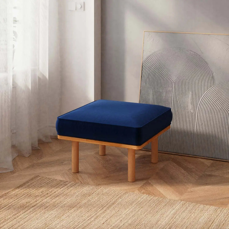 Luma Solid Beech Wood Upholstered Ottoman