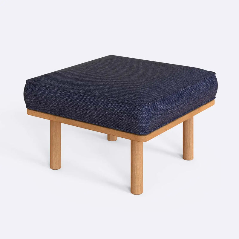 Luma Solid Beech Wood Upholstered Ottoman
