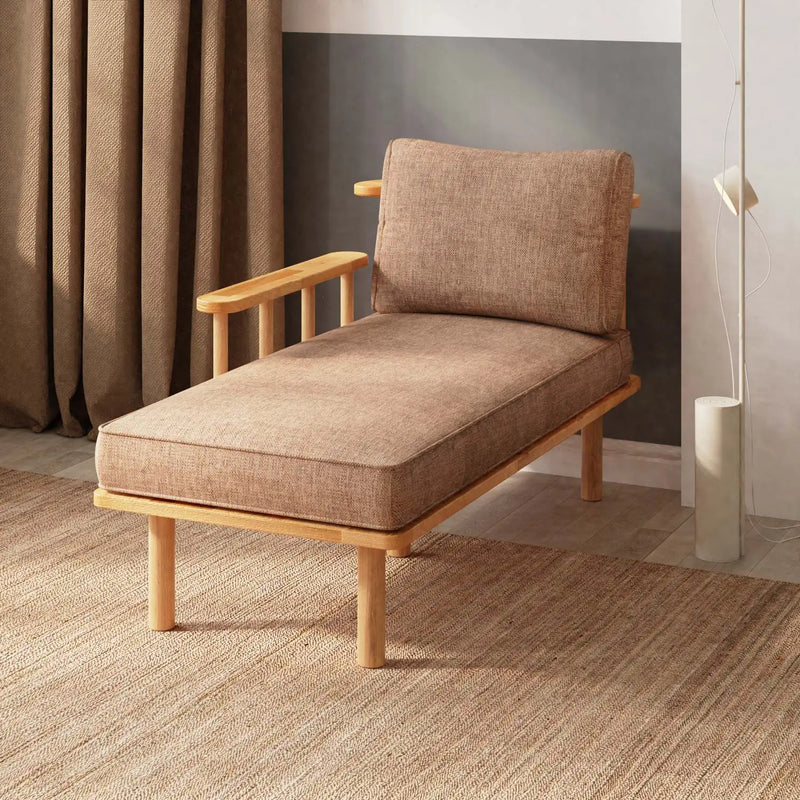 Lumo Solid Beech Wood Chaise Lounge | Upholstered Lounge Chair