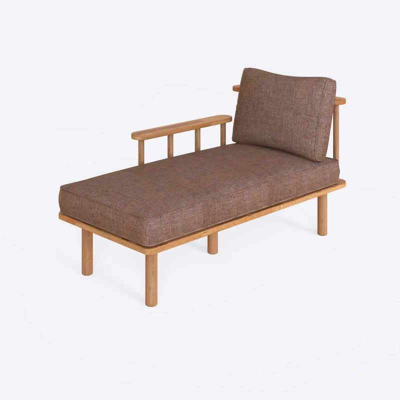 Lumo Solid Beech Wood Chaise Lounge | Upholstered Lounge Chair