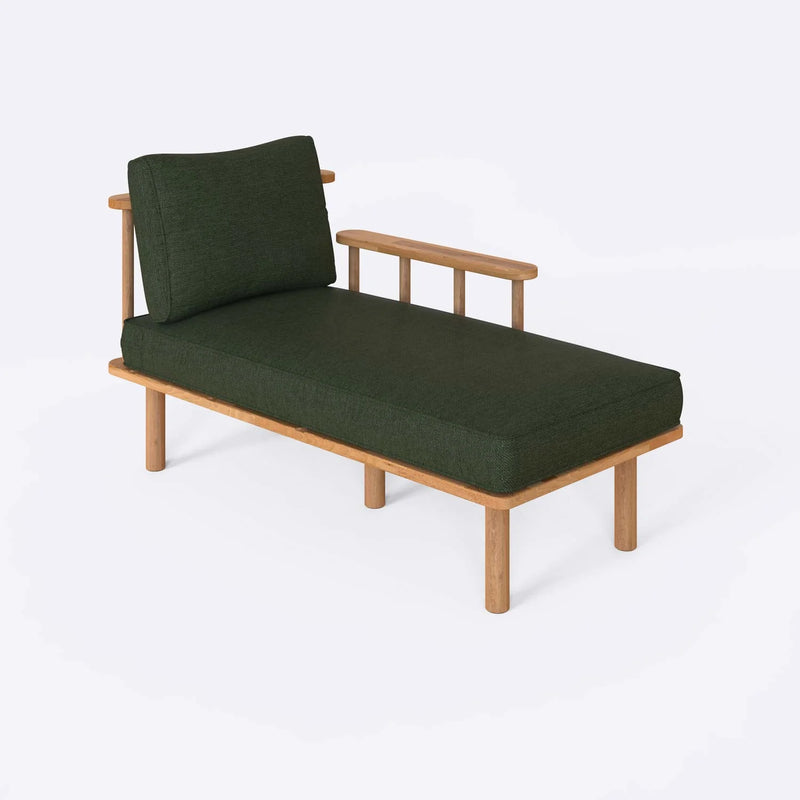 Lumo Solid Beech Wood Chaise Lounge | Upholstered Lounge Chair