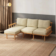 Lumo Solid Beech Wood Double Corner Sofa | 2-Seater Chaise Lounge Demontha