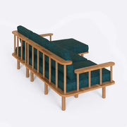 Lumo Solid Beech Wood Double Corner Sofa | 2-Seater Chaise Lounge Demontha