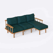Lumo Solid Beech Wood Double Corner Sofa | 2-Seater Chaise Lounge Demontha