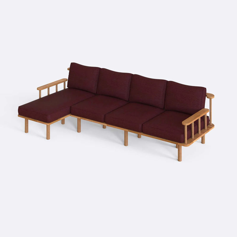 Lumo Solid Beech Wood Triple Corner Sofa | 3-Seater Chaise Lounge