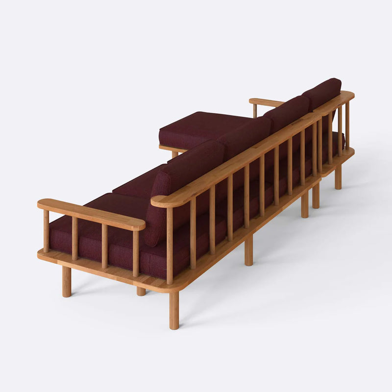 Lumo Solid Beech Wood Triple Corner Sofa | 3-Seater Chaise Lounge