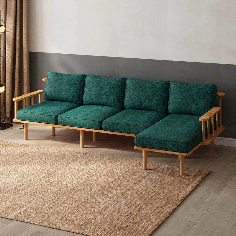 Lumo Solid Beech Wood Triple Corner Sofa | 3-Seater Chaise Lounge