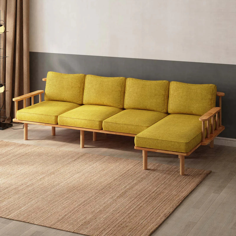 Lumo Solid Beech Wood Triple Corner Sofa | 3-Seater Chaise Lounge