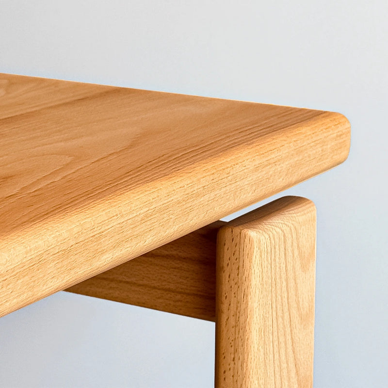 Close up detail shot of the natural solid beech wood grains