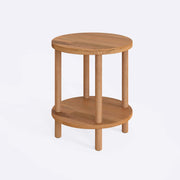 Side angle of the Wood Small End Table, highlighting the sturdy legs and clean lines.