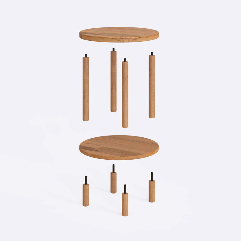 Top-down view of the small end table, displaying the natural wood grain and smooth surface.
