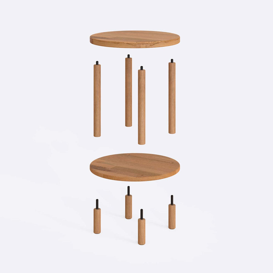Top-down view of the small end table, displaying the natural wood grain and smooth surface.