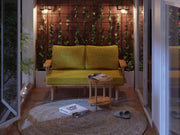 Close-up of the beech wood texture and craftsmanship, emphasizing quality and durability.