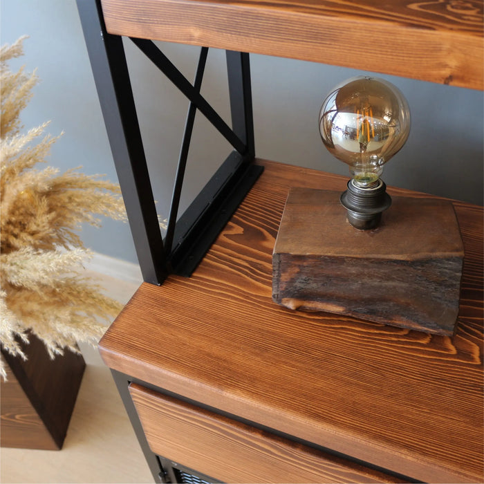 Madison Solid Pine Wood Bookcase with Cabinet