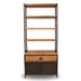 Front view of the Madison Bookcase with Cabinet, featuring 5 solid wood shelves and a lower cabinet for added storage.