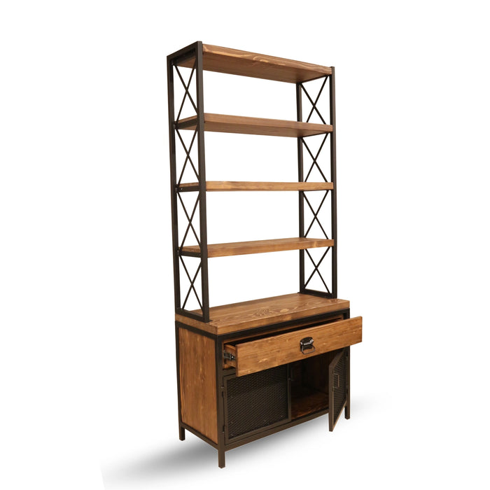Close-up of one of the 5 shelves in the Madison Bookcase, made from solid pine wood for durability.
