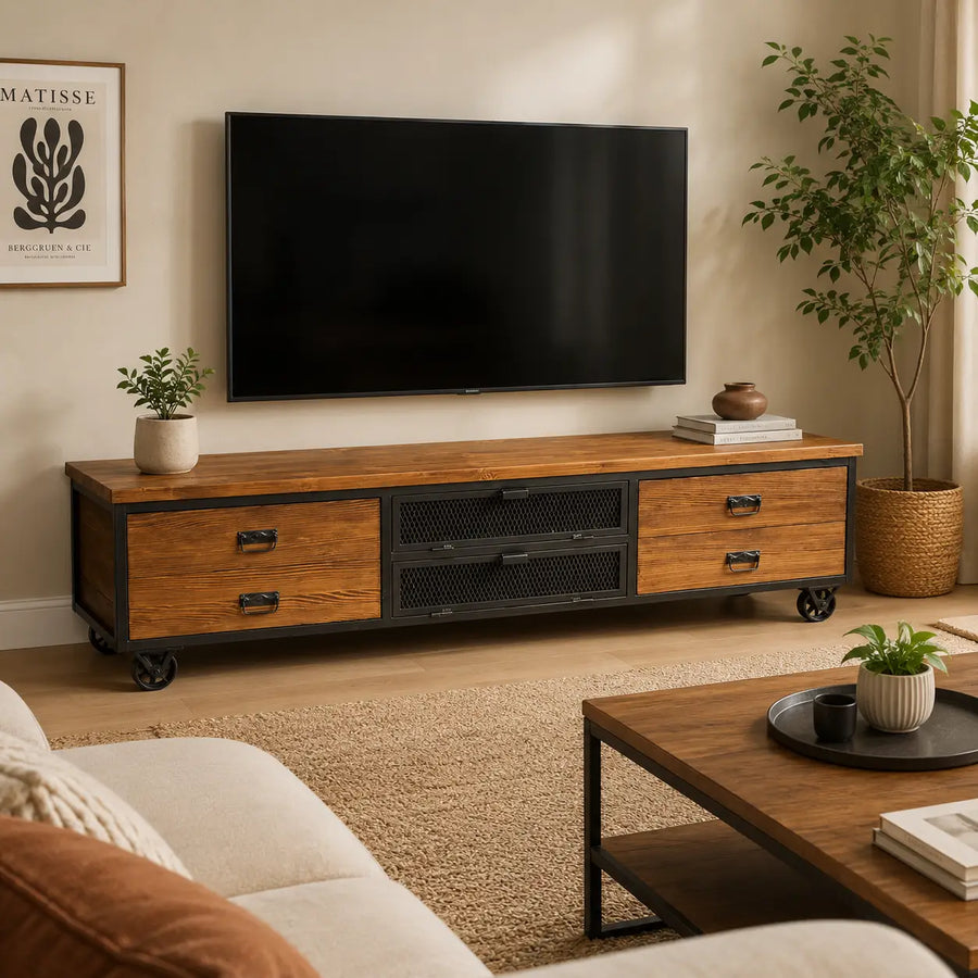 Madison Solid Pine Wood TV Stand