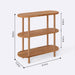 The Malibu Living Room Bookshelf fully assembled, showcasing its three shelves and elegant wood design.