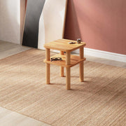 Side view of the Manhattan Beech Wood Small End Table showcasing its sleek, modern design.