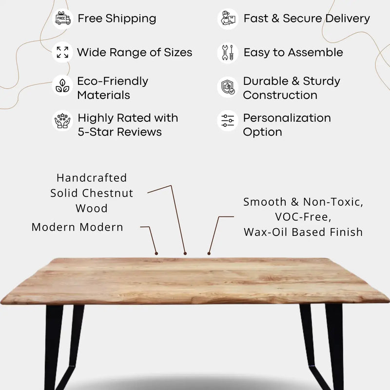 Marcel Chestnut Dining Room Table | Industrial Design