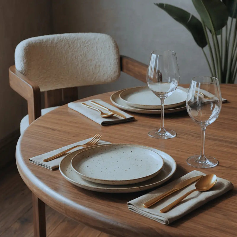 Mason Solid Walnut Round Dining Table | Sculptural Pedestal Base