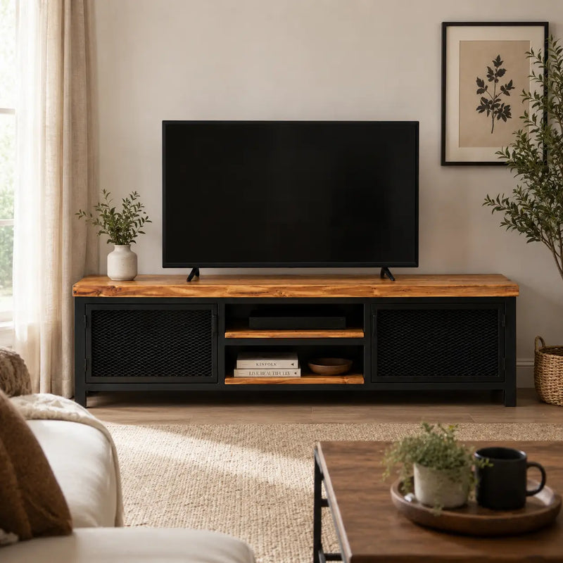Mass Solid Walnut Wood TV Stand