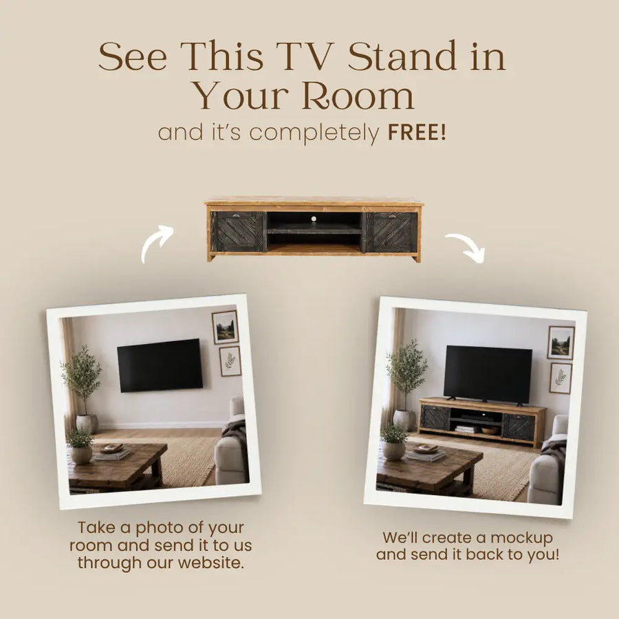 Minneapolis Pine Wood TV Stand with Shelves and Cabinets