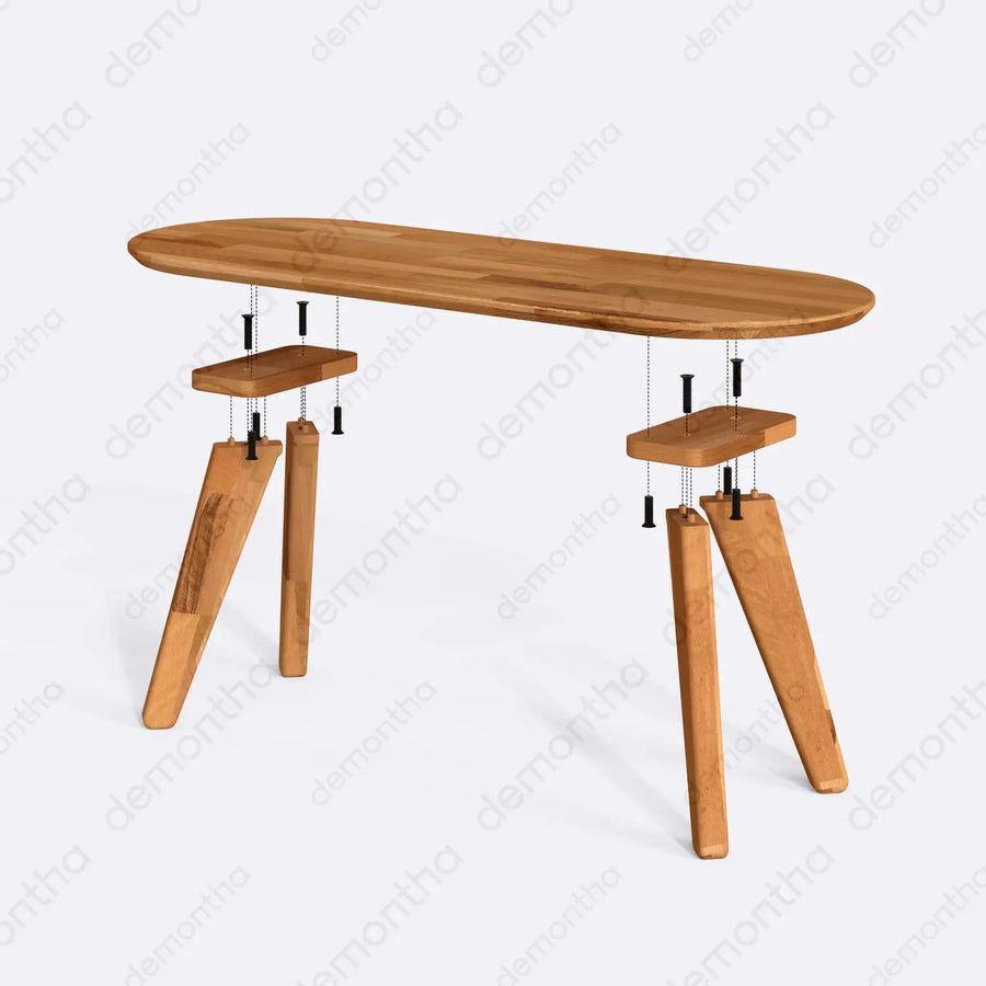 Top view of the Monroe Coffee Table – A spacious tabletop with a refined wood grain pattern, highlighting its handcrafted quality.