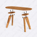 Angled perspective of the table’s legs – A close-up view of the sturdy wooden legs, emphasizing stability and minimalist aesthetics.