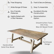 Montpelier Trestle Dining Table | Farmhouse Design Tomruque Wood Studios
