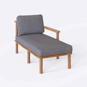 Mova Solid Beech Wood Chaise Lounge | Upholstered Lounge Chair Demontha