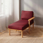 Mova Solid Beech Wood Chaise Lounge | Upholstered Lounge Chair Demontha