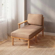Mova Solid Beech Wood Chaise Lounge | Upholstered Lounge Chair Demontha