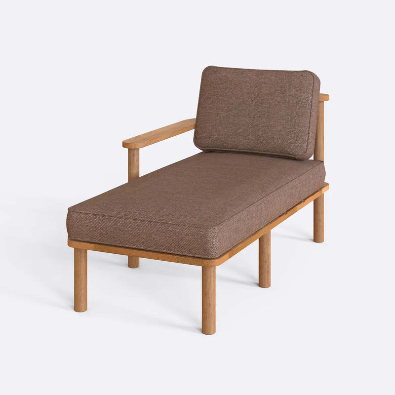 Mova Solid Beech Wood Chaise Lounge | Upholstered Lounge Chair Demontha