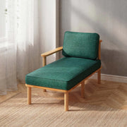 Mova Solid Beech Wood Chaise Lounge | Upholstered Lounge Chair Demontha