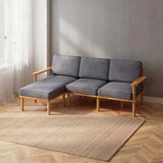 Mova Solid Beech Wood Double Corner Sofa | 2-Seater Chaise Lounge Demontha