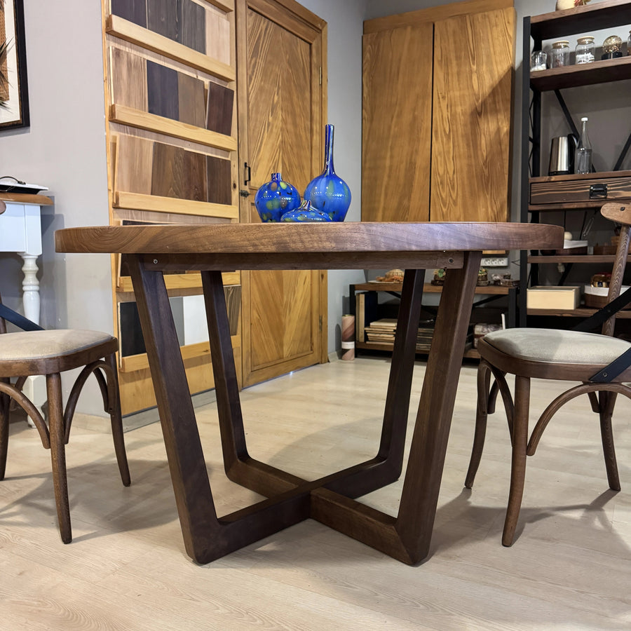 Muse 48" Walnut Round Wood Dining Table – Ready to Ship Mozilya