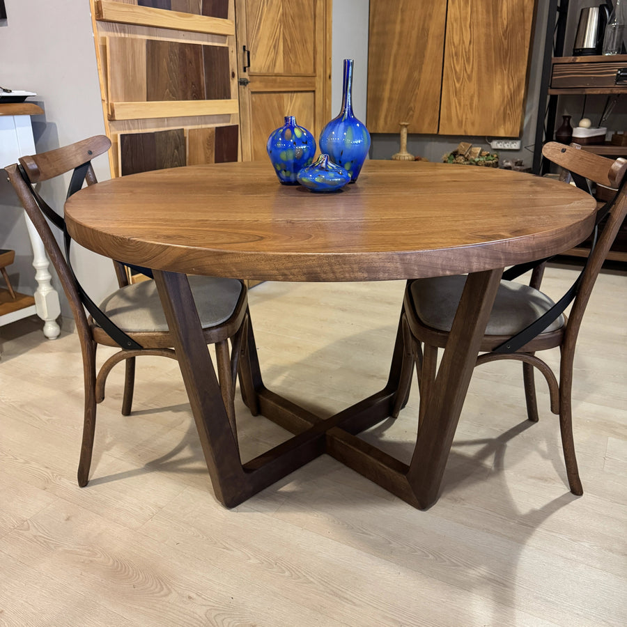 Muse 48" Walnut Round Wood Dining Table – Ready to Ship Mozilya