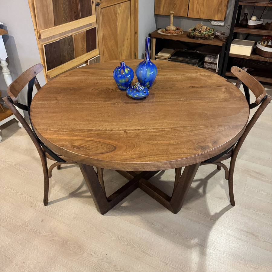 Muse 48" Walnut Round Wood Dining Table – Ready to Ship Mozilya