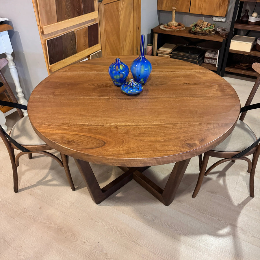 Muse 48" Walnut Round Wood Dining Table – Ready to Ship Mozilya