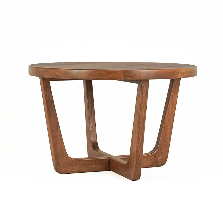 Muse Round Cocktail Table - Solid Walnut Wood - Mid Century Modern Design Mozilya