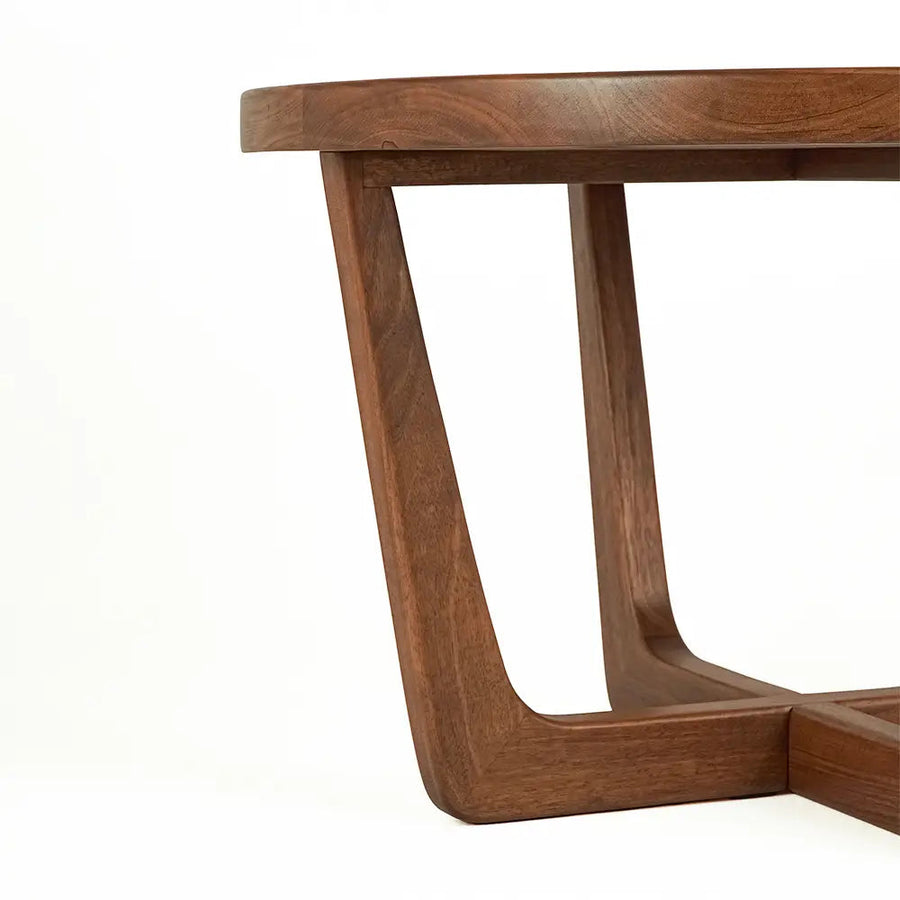 Muse Round Cocktail Table - Solid Walnut Wood - Mid Century Modern Design Mozilya