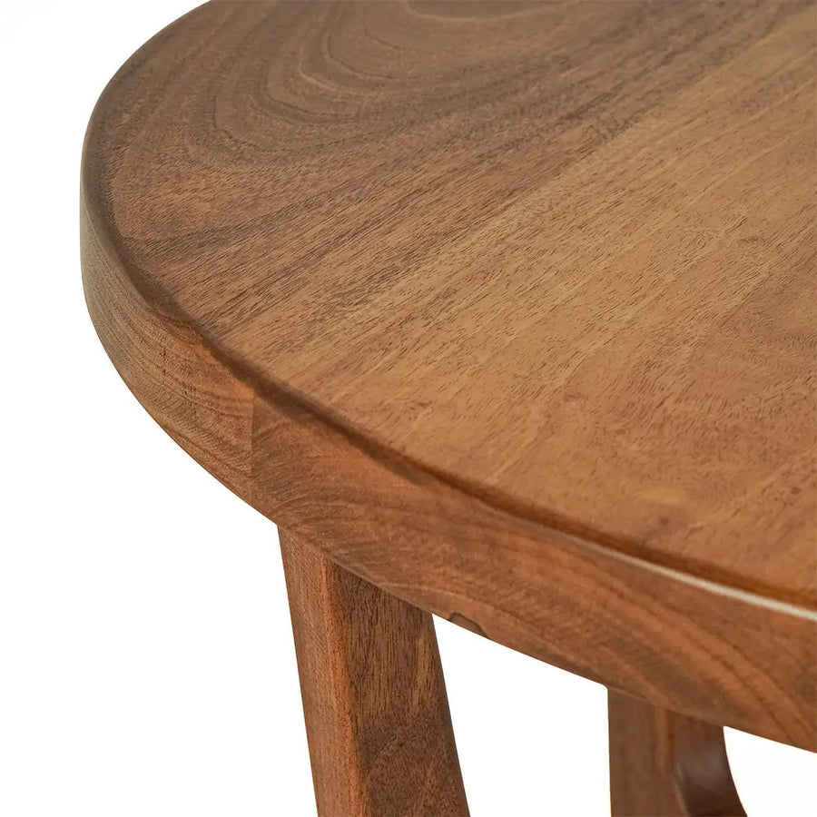 Muse Round Cocktail Table - Solid Walnut Wood - Mid Century Modern Design Mozilya