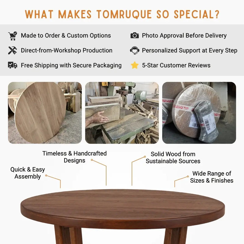 Muse Round Dining Table Set For 4 | Walnut Wood Design