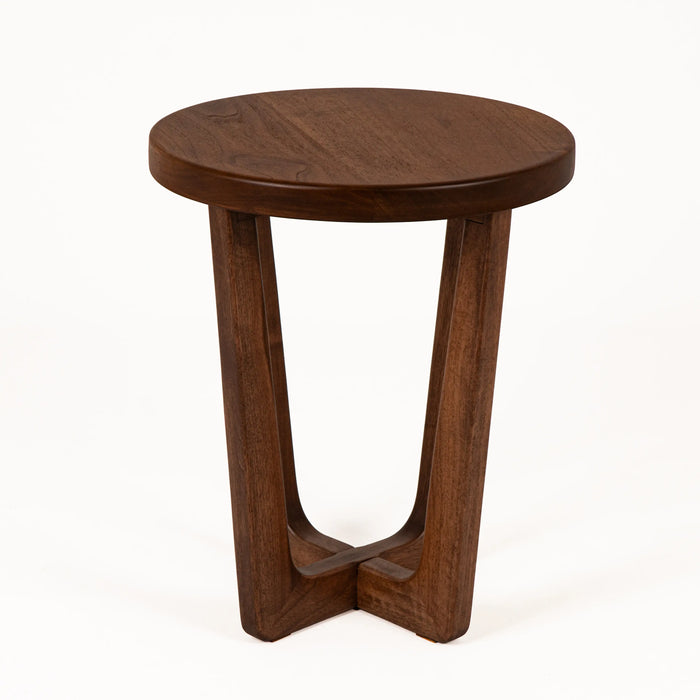 Muse Wood Round Side Table - Mid Century Modern
